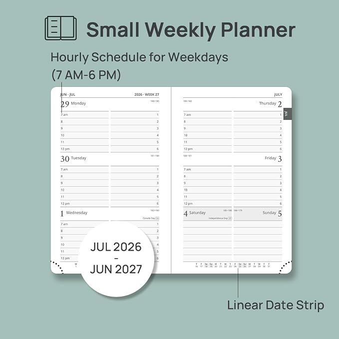 POPRUN Pocket Planner 2026-2027, Purse-4" x 6.25", Academic Pocket Calendar