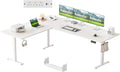 Agilestic 75 x 61 Inch L Shaped Standing Desk with Powerstrip, White | Outlets, Cable Management, Corner Desk, Ample Workspace, Memory Presets, Hooks, Stable Steel Frame,176 lbs, Splice Board