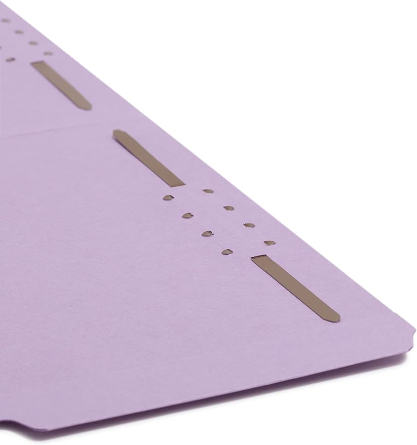 Smead Fastener File Folder, 2 Fasteners, Reinforced 1/3-Cut Tab, Legal Size, Lavender, 50 per Box (17440) (Pack of 1)