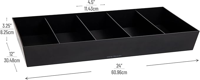 Mind Reader Snack Tray, Countertop Organizer, Snack Tray, Pantry, Breakroom, Kitchen, Black