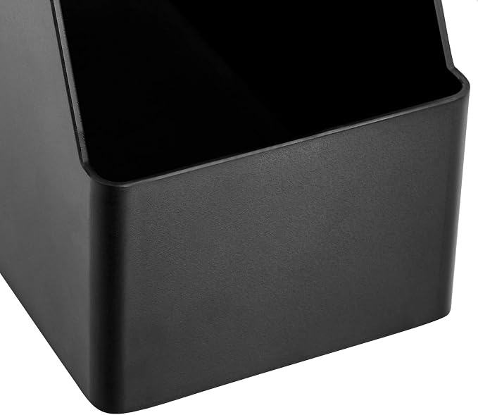 Amazon Basics Plastic Desk Organizer Magazine Rack and File Holder, Black, 4-Pack