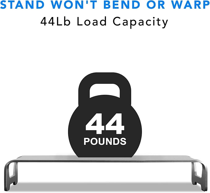 Mount-It! Aluminum 15.7" Monitor Stand for iMac | Wide unibody metal riser with keyboard storage, universal organizer for PC, iMac, laptop.