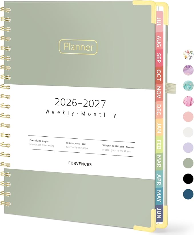 Forvencer Academic Planner 2026-2027, Calendar Jul 2026-Jun 2027, 8.5"x11"