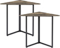 VECELO Corner Desk,Office Tables for Living Room for Small Space Triangle Computer Desk with Steel Frame Corner Shelves with Metal Frame Writing Desk for Workstation Classic Grey 31.1" 2 Set