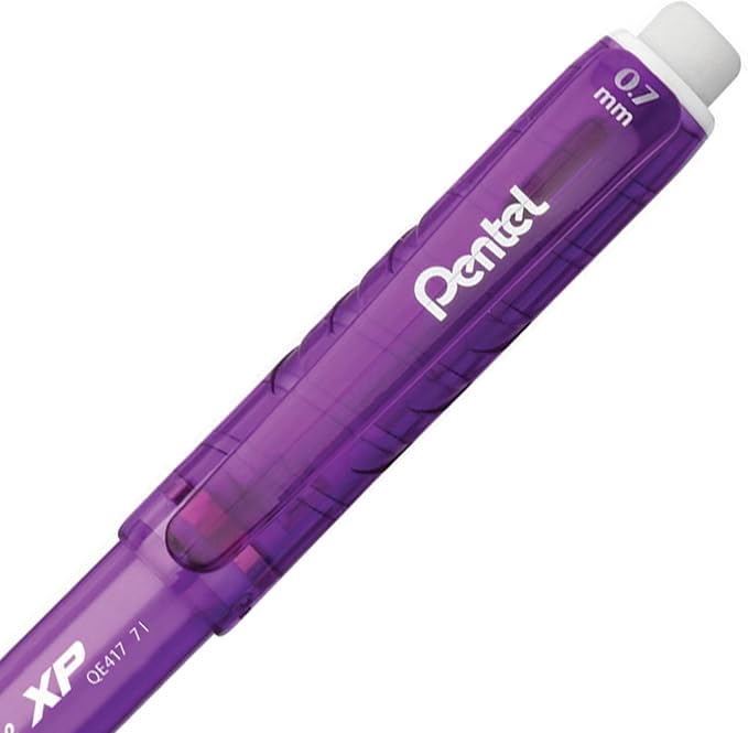 Pentel Twist Erase EXPRESS Automatic Pencil, 0.7mm Lead Size, Violet Barrel, Box of 12 (QE417V)