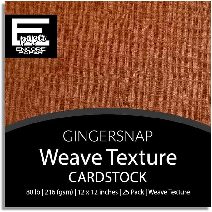 Gingersnap—12x12 Textured Cardstock | 80lb Textured Brown Scrapbook Paper | Premium Cardstock for Cricut Cutting | 25 Sheets