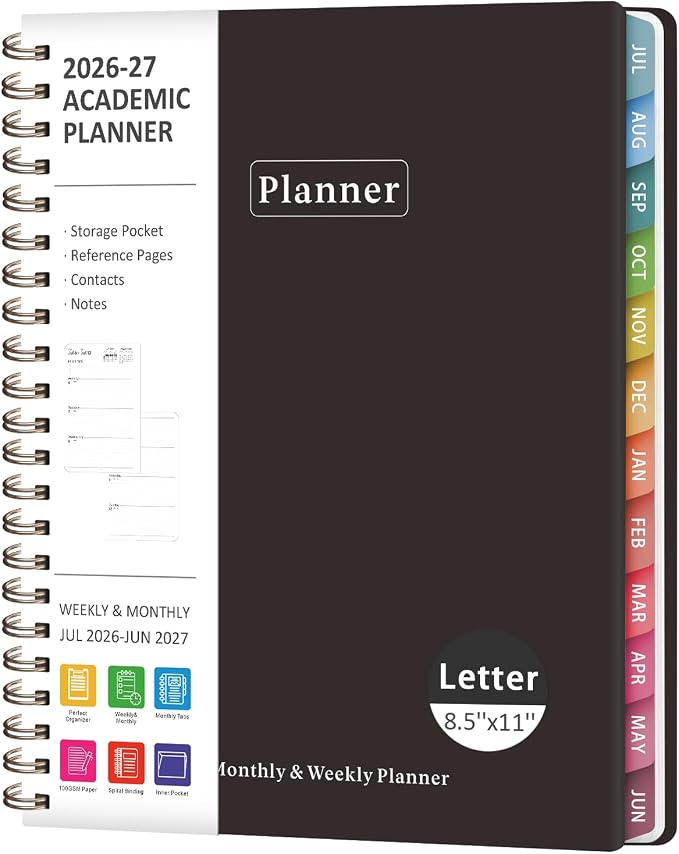 VALOME Planner 2026-2027, Weekly and Monthly Planner, 8.5" x 11"