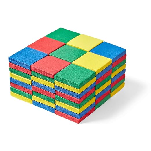 hand2mind Foam Square Color Tiles, Color Sorting, Math Counters for Kids, Counting Manipulatives, Colored Foam Squares, Math Manipulatives, Bingo Chips, Game Tokens, Tiles Learning (Set of 400)