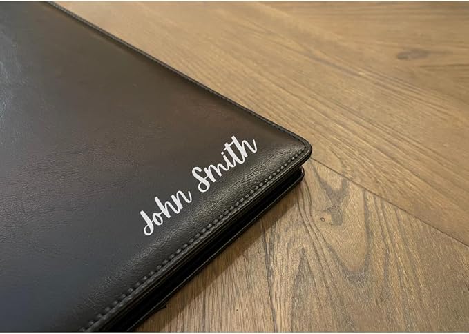 Leather Portfolio Binder for Business use, Document Organizer with Smart Storage, Calculator, Writing pad, – padfolio All in one, Professional Binder Portfolio for Women and Men with Name