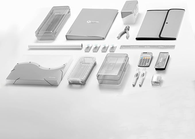 Enday 3 inch Binder (6 Pack - Grey) 3 Ring Binder 3 inch with Clear View Cover and 2 Inside Pocket - for Letter Size 8.5 x 11'' Paper, Ideal for School Supplies, Office, and Home