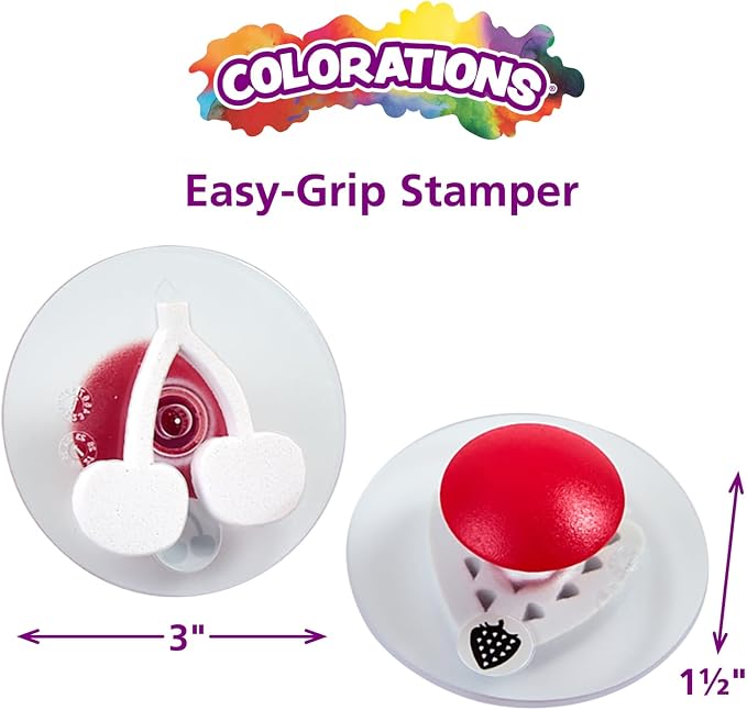 Colorations 14 Stampers of Fruits & Vegetables, Ages 3+, PreK+ | Art Supplies, School Supplies, Office, Home, Classroom, Projects, Coloring, Drawing