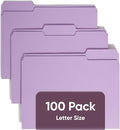 Smead Colored File Folder, 1/3-Cut Tab, Letter Size, Lavender, 100 per Box (12443)