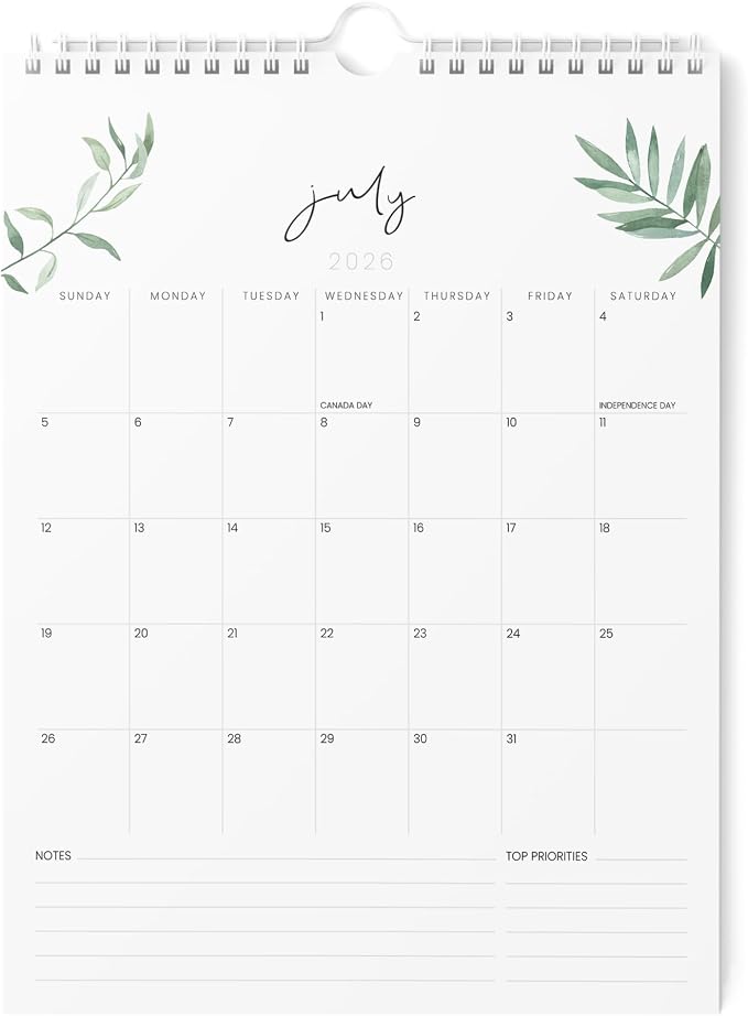 Karto Wall Calendar 2026-2027 8.5x11 in - Greenery