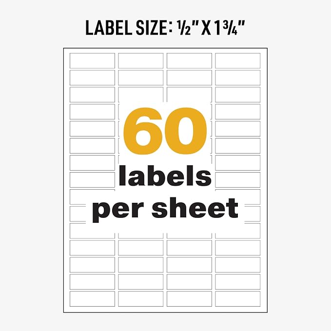 Avery® UltraDuty® GHS Chemical Labels for Laser Printers, Waterproof, UV Resistant, 0.5 x 1.75, Pack of 1,500 (60518)
