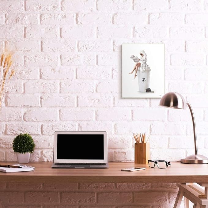 Chic Coffee and Purse Glam, 13 x 19 Inch Mounted Print on Wall Plaque | Stupell Industries · By Ziwei Li · Ready to hang · Chic kitchen accent · Made in USA