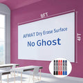 Dry Erase Whiteboard Paper, Large White Board Stickers for Wall, 8x4ft Dry Erase Paper Roll with Adhesive Backing, Perfect Replacement for White Board, No Ghost After 60 Days, 6 Much Better Markers