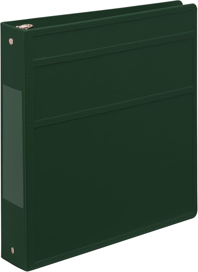 Carstens 1.5-Inch Heavy Duty 3-Ring Binder - Side Opening, Forest Green, Durable Plastic, Precision No-Gap Rings, Waterproof Cover, No Pockets, Holds 250 Letter Sheets, BPA-Free, Made in USA (2041-3R)