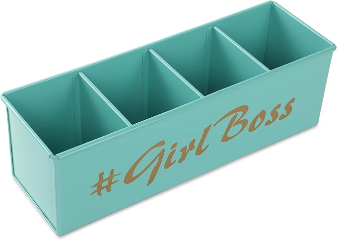 DUDKI HOME QUINTESSENTIALS 4 Compartments Pen Holder and Makeup Stand - Gift Office Desk Accessories Décor Storage Multi-functional Pen Organizer for Countertop Desk