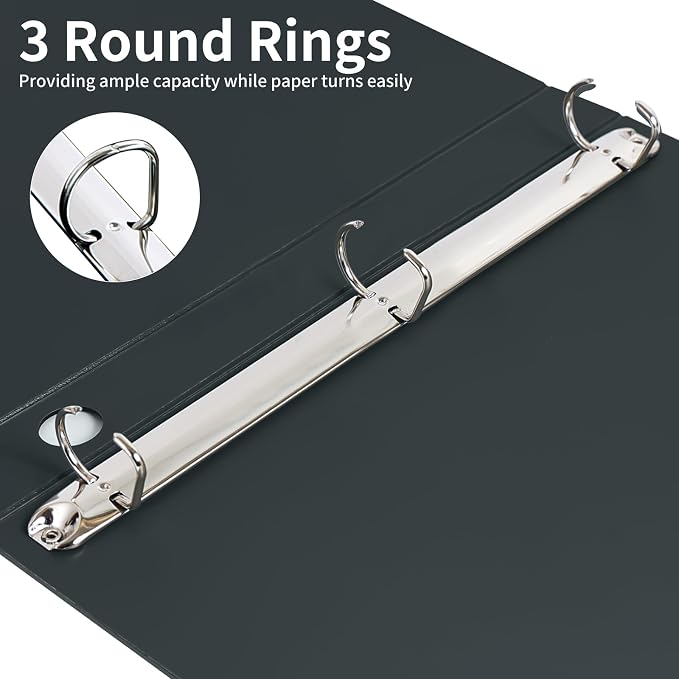 3 Ring Binders,4 Pack D Ring Binder A4 for School, Office(Green)