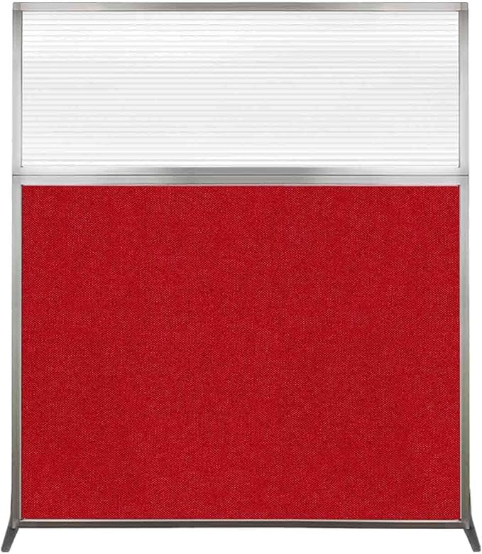 Versare Hush Screen Portable Room Divider | Workstation Wall Divider | Freestanding Privacy Hush Panels | Clear Fluted Windows | Fabric Office Divider Screen | Great for Room Separation