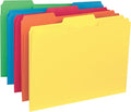 Smead Interior File Folder, 1/3-Cut Tab, Letter Size, Assorted Primary Colors, 100 per Box, Expandable File Folders for Filing Cabinet