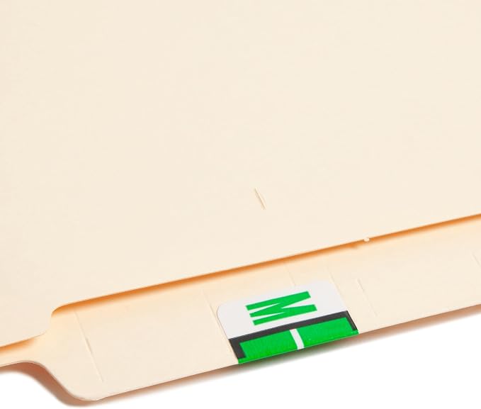 Smead BCCR Bar-Style Color-Coded Alphabetic Label, M, Label Roll, Light Green, 500 Labels per Roll, (67083)