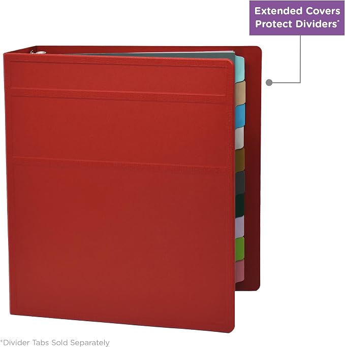 Carstens 3-Inch Heavy Duty 3-Ring Binder - Side Opening, Brick Red, Durable Plastic, Precision No-Gap Rings, Waterproof Cover, No Pockets, Holds 400 US Letter Sheets, BPA-Free, Made in USA (1740-3R)