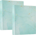Turquoise Round Ring Binders 1.5 Inch Marble Tie Dye Style 3 Ring Clipboard Binder for Office School Work Supplies Document 200 Sheet Capacity Easy Open 2 Pieces