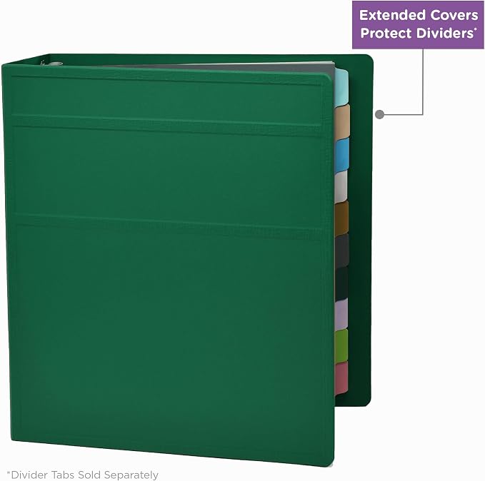 Carstens 2-Inch Heavy Duty 3-Ring Binder - Side Opening, Leaf Green, Durable Plastic, Precision No-Gap Rings, Waterproof Covers, No Pockets, Holds 300 US Letter Sheets, BPA-Free, Made in USA (2844-3R)