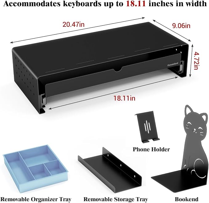 Heavy Duty Metal Monitor Stand, Strong Support Desk Organizer with Drawer