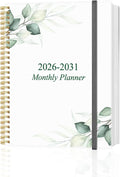 2026-2031 Monthly Planner - 60 Month PLanner Calendar from July 2026 to June 2031, 5 Year Planner 2026-2031 with Flexible Cover, Inner Pocket, Perfect for Home | School | Office, 8.5" x 11", Green Leaf