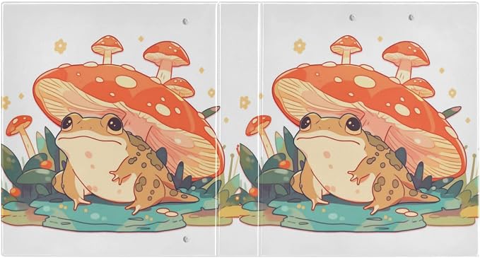 3 Ring Binder, Frog Under Mushroom File Folder Holds 200 Sheets File Storage for Women Men School Office Supplie