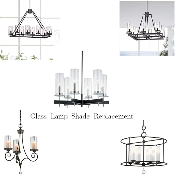 Sunwo Glass Shade Straight Cylinder Glass Lamp Shade Replacement with Multiple Effects (Bubble Straight Cylinder)