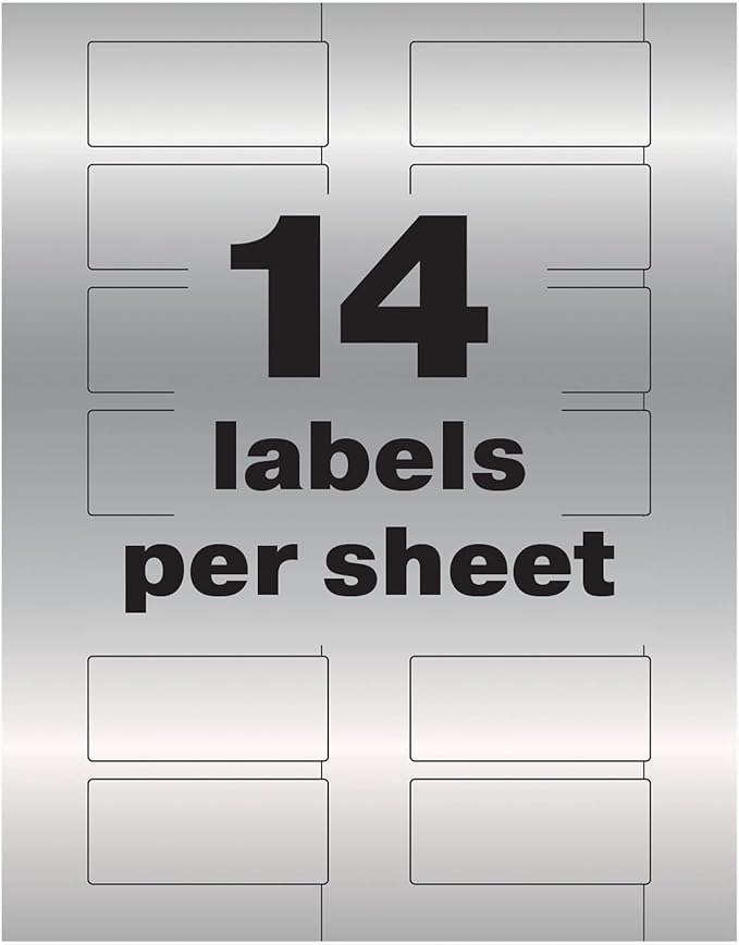 Avery Metallic Asset Tag Labels, 1-1/4 x 2-3/4", Laser Printable Tags, 112 Waterproof Labels (61528)