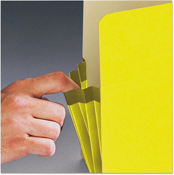 Smead File Pocket, Straight-Cut Tab, 1-3/4" Expansion, Letter Size, Yellow, 25 per Box (73223)