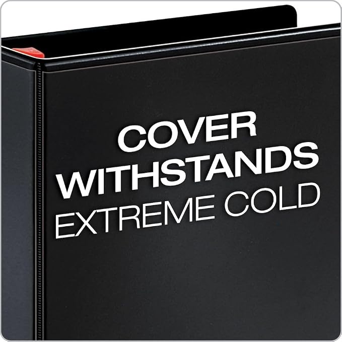 Cardinal 26311 XtraLife ClearVue Non-Stick Locking Slant-D Binder, 1.5-Inch Cap, 11 x 8 1/2, Black