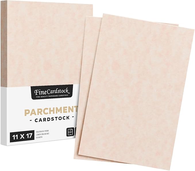 Stationery Parchment Card Stock Nice Paper, 65lb Cover Cardstock, 11" x 17" inches, 50 Sheets per Pack (Salmon)
