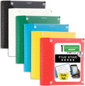 Five Star 3-Ring Binder + Study App, 6 Pack, 1 Inch Binder with D Rings and Customizable Clear View Cover, 225 Sheet Capacity, Assorted Colors (261440-23)