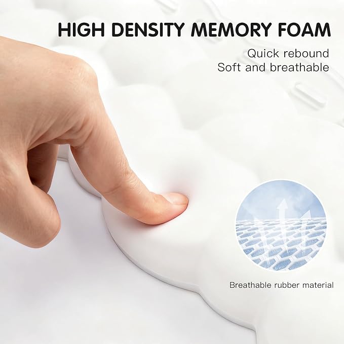 White Acrylic Keyboard Stand with Wrist Rest，Detachable/Adjustable Width | Ergonomic Cloud Wrist Rest Keyboard Support，Width Adjustment 9.7-16.8 in,for Laptop,Office Desk - Portable Comfortable Typing