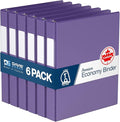Premium Economy 6-Pack 3-Ring Binders for School or Office, D-Ring Binders, 1 Inch, Purple