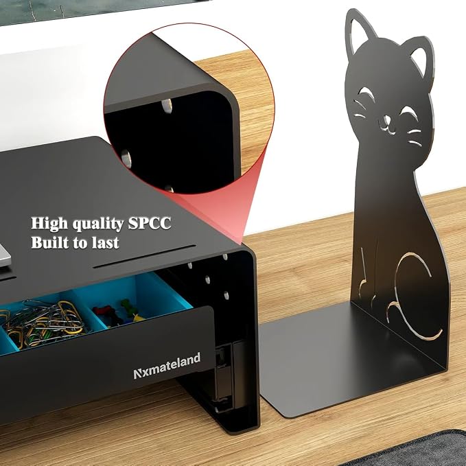Heavy Duty Metal Monitor Stand, Strong Support Desk Organizer with Drawer
