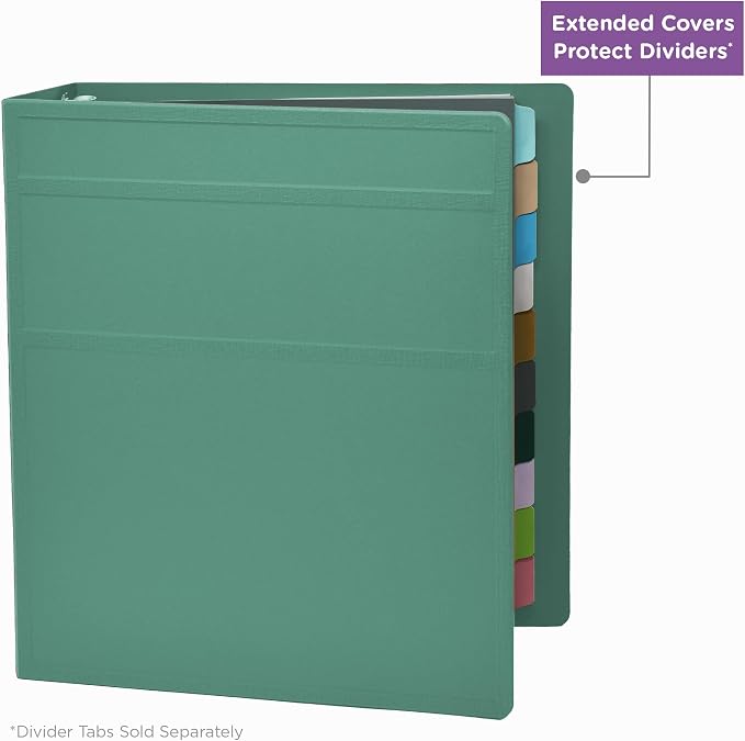 Carstens 2-Inch Heavy Duty 3-Ring Binder - Side Opening, Mint, Durable Plastic, No-Gap Rings, Waterproof Covers, No Pockets, Holds 300 Letter-Sized Sheets, BPA-Free, Made in USA (2827-3R), Case of 16