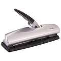 Swingline 3 Hole Punch, 20 Sheet Capacity Three Hole Puncher 3 Ring, Adjustable 2-7 Hole Paper Punch, LightTouch Low Effort, Black & Silver (74030)