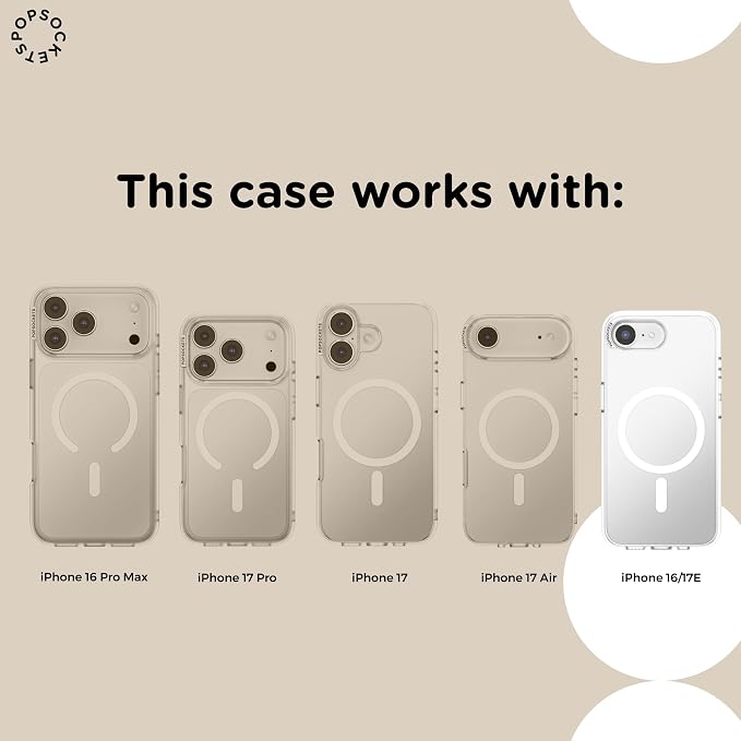 PopSockets iPhone 16/17E Phone Case with MagSafe- Spotlight Dots | Magnetic, Wireless Charging, Camera & Drop Protection, Phone, Women, Electronic Accessories, For iPad/Kindle/iPhone/Android