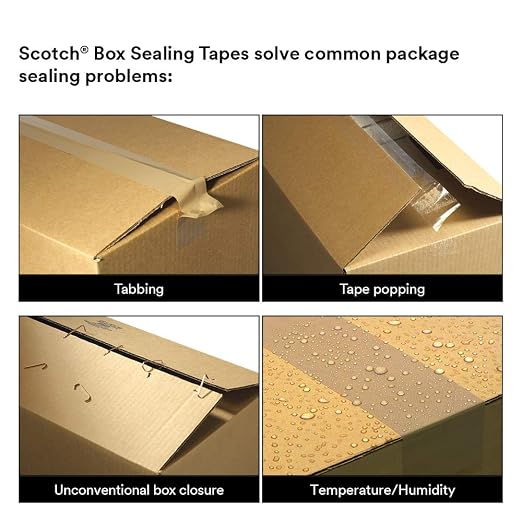 3M Scotch Box Sealing Tape 355, Clear, 48 mm x 50 m, 1 Roll