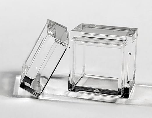 5pcs Acrylic Box Trays for 10mm 0.39" Element Cubes Clear Case Periodic Table Bracket for Elements Collections Science Education Displays
