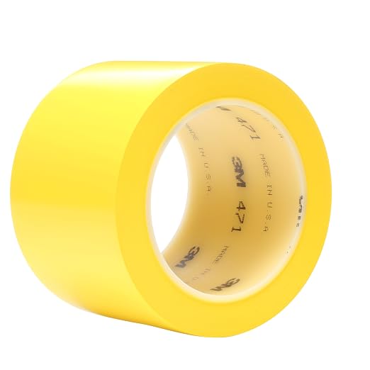 3M Vinyl Tape 471, Yellow, 3 in x 36 yd, 1 Roll, Yellow Floor Tape | Paint Alternative for Floor Marking, Social Distancing, Color Coding, Safety Marking