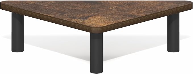 Furinno Turn-N-Tube Monitor Stand Riser, 19.6" Wide Triangle Corner Monitor Riser, Laptop Stand for Desk, Office Desk Accessories, Desktop Organizers and Accessories, Toolless Assembly, Amber Pine