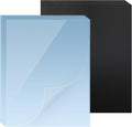 HOUYEE 100 Pack Binding Covers and Backs Set, 8.5x11 Inches, Letter Size | Including 50 Pcs 8 Mil Clear Binding Covers, 50 Pcs 12 Mil Black Plastic Sand Texture Back Polycovers, Office School Supplies