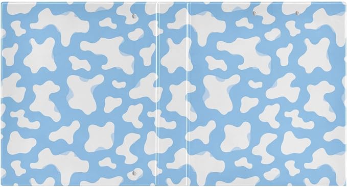 Blue Cow Spot Round Ring Binders 1.5 Inch 3 Ring Binder with Clipboard Holds 200 Sheets Office Home School